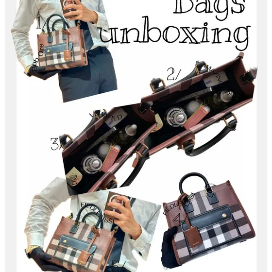 Burberry Mini Freya Tote Marrón Check Bolso tote