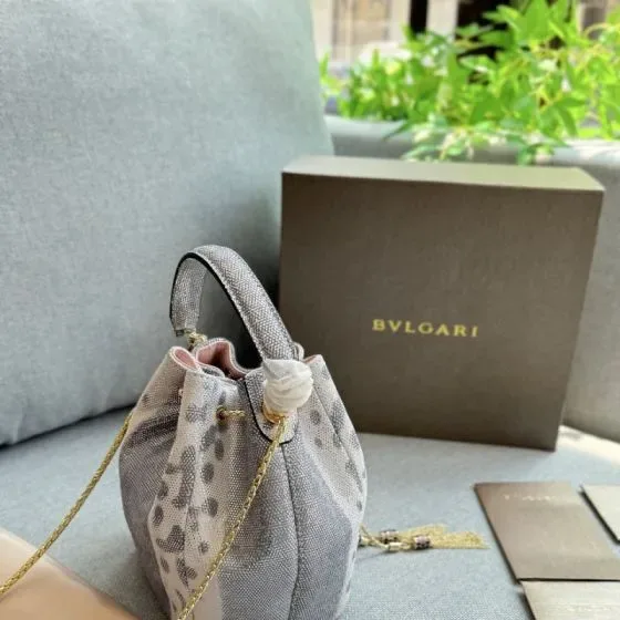 Bvlgari Serpenti Forever Bucket Bag Grey Crossbody