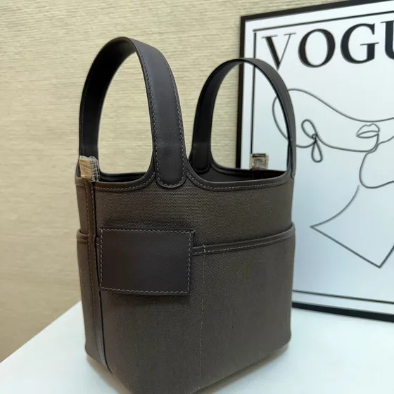 Hermes Small Tool 2.0 Tote Bag Dark Coklat Top Handle