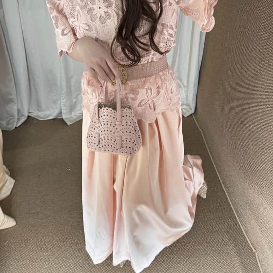 Burberry Rose Marie Mini Spandtasketur Lyserød Tophåndtag