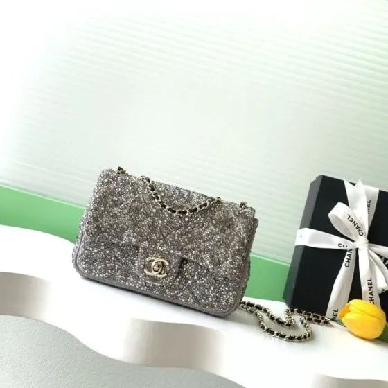 Chanel Classic Flap Silver Flap Bag