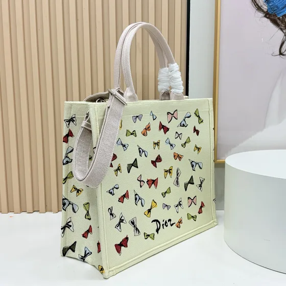 Dior Book Tote Ivory Multicolor Tote Bag