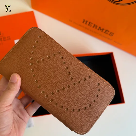 Hermes Silk In Long Wallet Brown Wallet