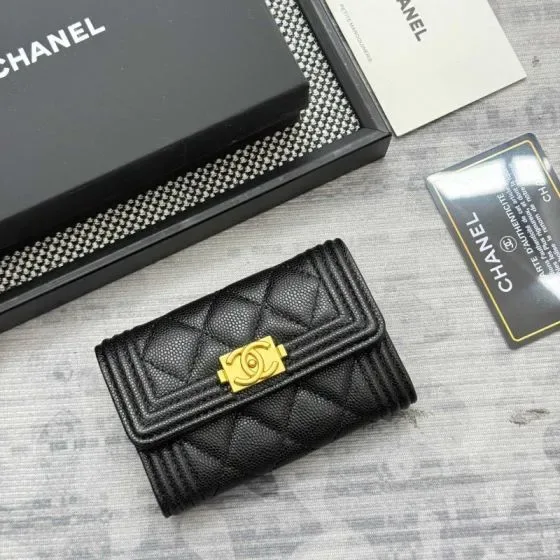 Chanel Boy Card Holder Black Card Holder