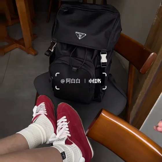 Prada Re-Nylon And Saffiano Leather Backpack Black Backpack