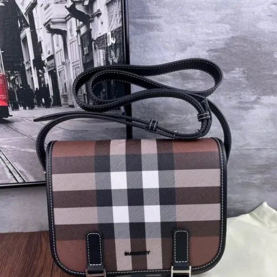 Burberry Check Crossbody Bag Dark Birch Brown Check Crossbody