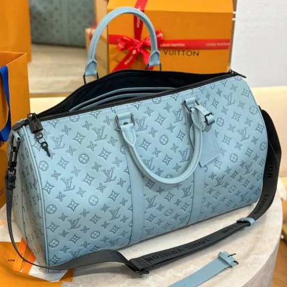 Louis Vuitton Keepall Bandouli re 50 Azul 50 travel