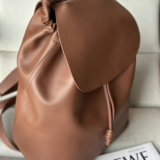 Loewe Leather Drawstring Backpack Brown Backpack