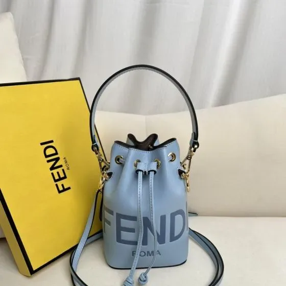 Fendi Mon Tresor Mini Bucket Bag Light Blue Crossbody