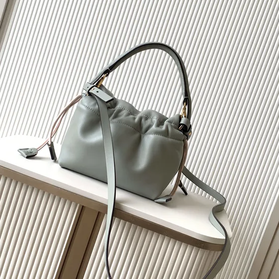 Fendi Mamma Baguette Light Gray Shoulder Bag