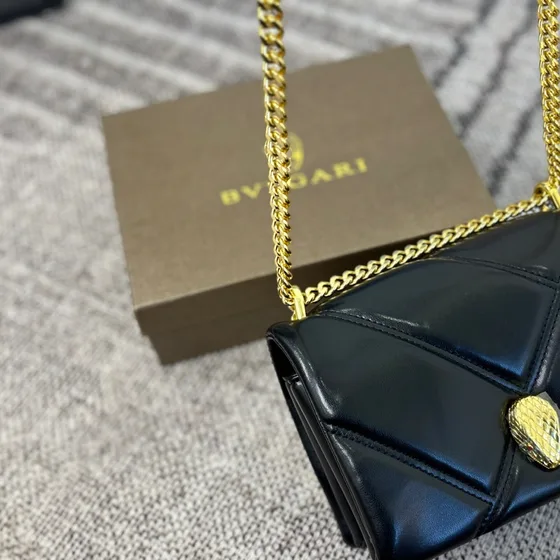 Bvlgari Serpenti Cabochon Crosstaske Sort Crossbody