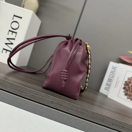 Loewe Flamenco Purse Burgundy Shoulder Bag