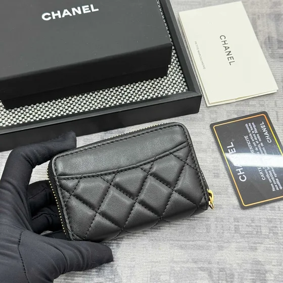 Chanel Zip Card Holder Negro Card Holder