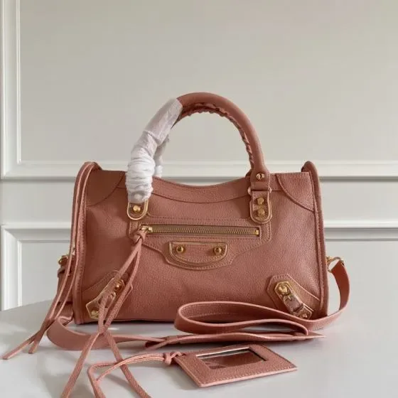 Balenciaga City Metallic Edge Nude Pink Top Handle