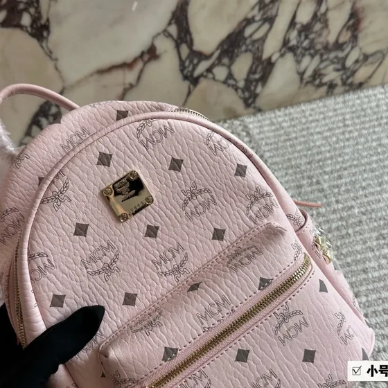 MCM Stark Side Studs Backpack Light Pink Backpack