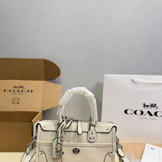 Coach Millie Satchel White Top Handle