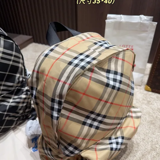 Burberry Check Backpack Beige 35 40cm Backpack