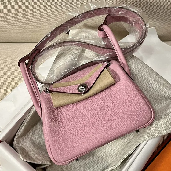 Hermes Lindy Mini Merah jambu Shoulder Bag