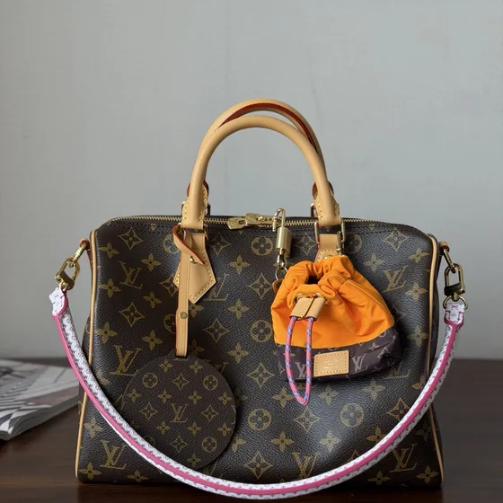 Louis Vuitton Speedy Bandouliere Denim Biru Shoulder Bag