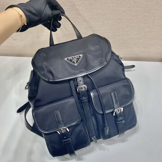 Prada Re-Nylon Medium Backpack Black Backpack