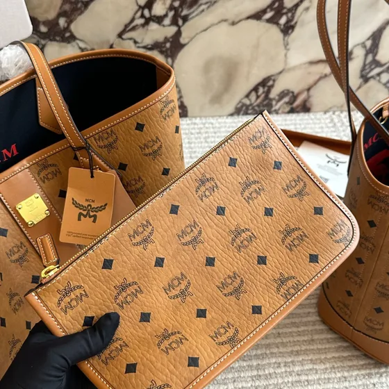 MCM Toni Top-Zip Shopper Cognac/Braun Shoppertasche
