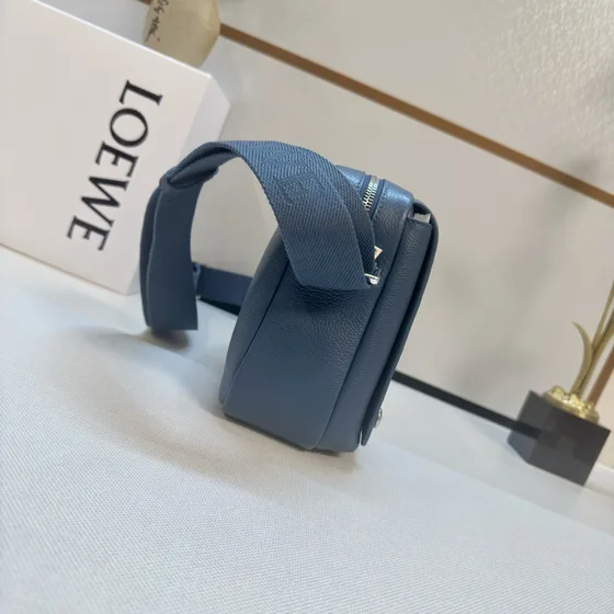 Loewe Pebble Messenger Bag Dark Blue Crossbody