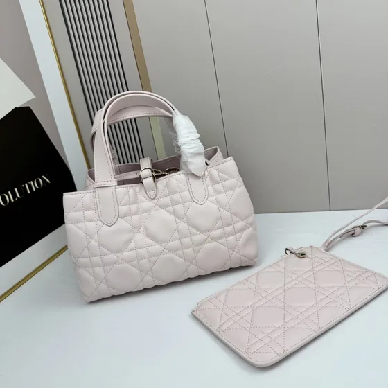 Dior Lady D-Sire สีชมพู 23cm Top Handle