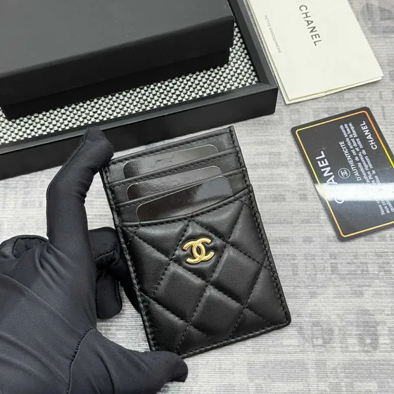 Chanel Quilted Cc Card Holder Black Card Holder