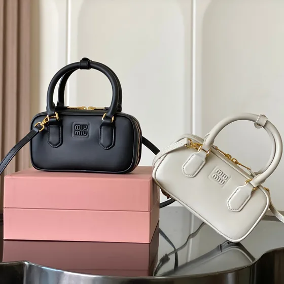 Miu Miu Leder Top-Handle Bag Multi/Braun/Schwarz/Cognac Henkel