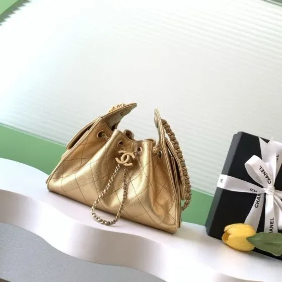 Chanel 25 Small Handbag Gold Shoulder Bag