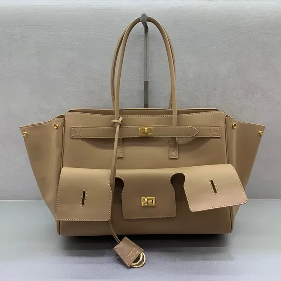 Balenciaga Birkin Shoulder Beige Skuldertaske