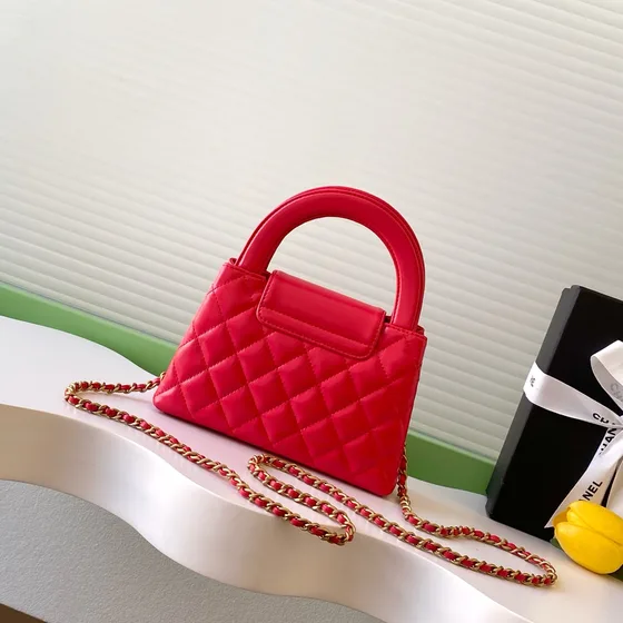 Chanel Kelly Mini Shopping Bag Rosso Manico