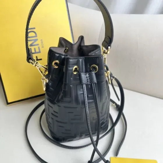 Fendi Mon Tresor Mini Bucket Bag Black Crossbody