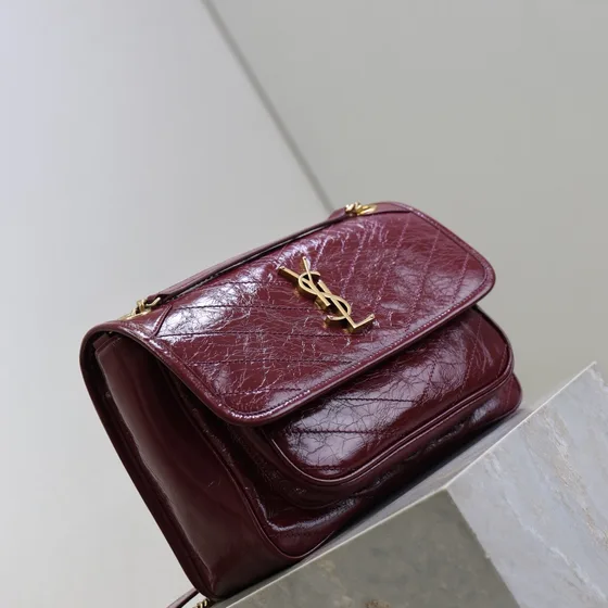 YSL Niki Baby Burgund Axelväska