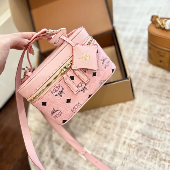 MCM Aren Crossbody Bag In Visetos Pink Crossbody