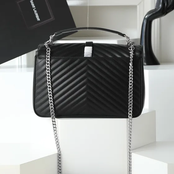 YSL Envelope Satchel Siyah Crossbody
