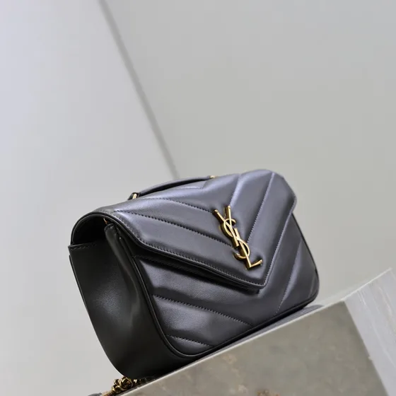 YSL Cassandre Matelass Envelope Chain Wallet With Top Handle Black Top Handle