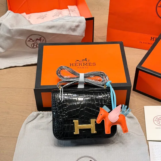 Hermes Constance Zwart Crossbody