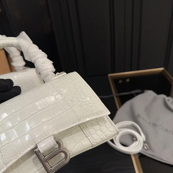 Balenciaga Hourglass Tophåndtag Bag Hvid Tophåndtag