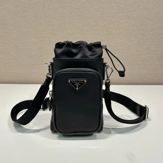 Prada Re-Nylon And Leather Smartphone Case Black Crossbody