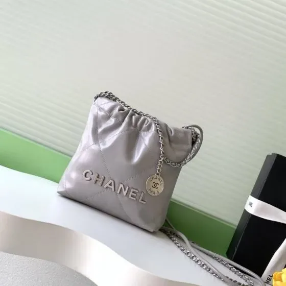 Chanel 22 Bag Gray Hobo