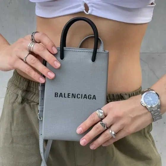 Balenciaga Shopping Tote Bag Mini Crossbody Grey Crossbody Top Handle
