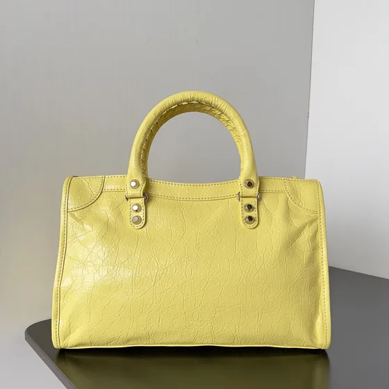 Balenciaga City Mini Lemon Yellow Top Handle