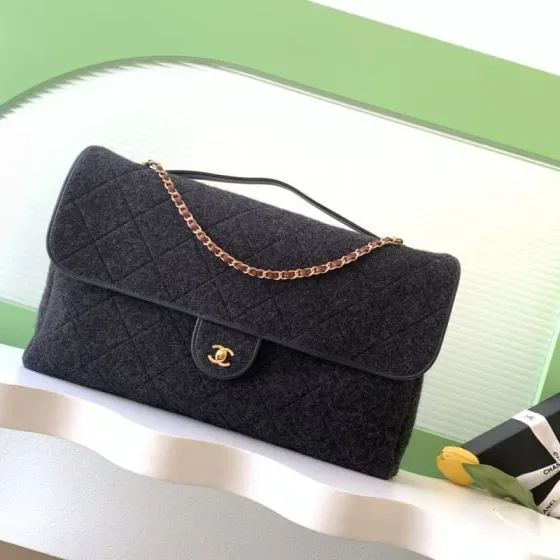 Chanel Classic Flap Dark Grey Shoulder Bag