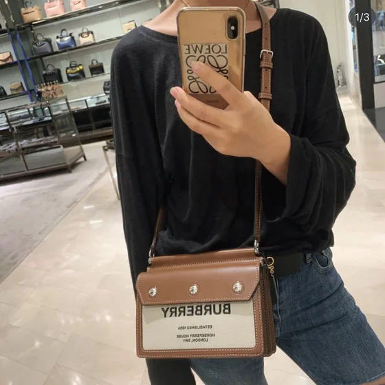 Burberry Horseferry Print Canvas And Leather Crossbody Bag Brown Beige Crossbody