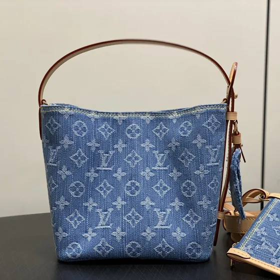 Louis Vuitton Carryall Bb Denim Blue Shoulder Bag