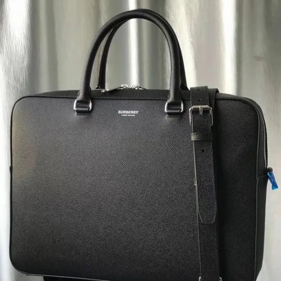 Burberry Briefcase Black grained leather 37 27 9cm business