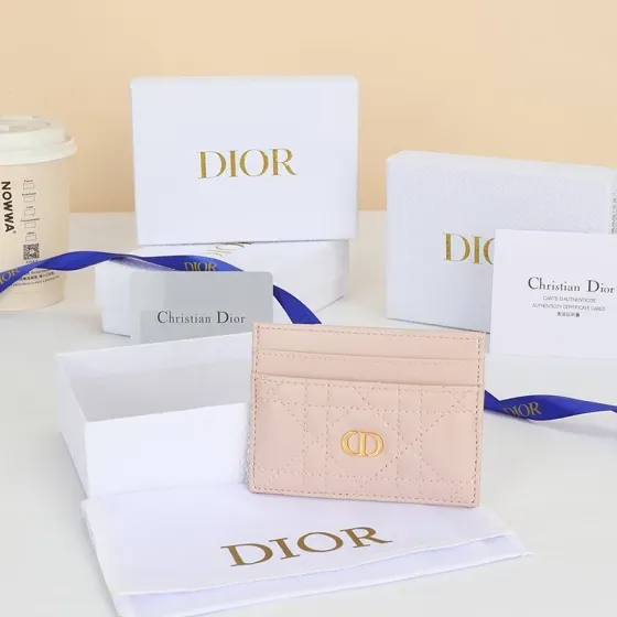 Dior Dior Caro Freesia Card Holder Powder Beige Card Holder