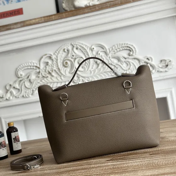 Hermes Kelly 24/24 Etoupe Grau Henkel