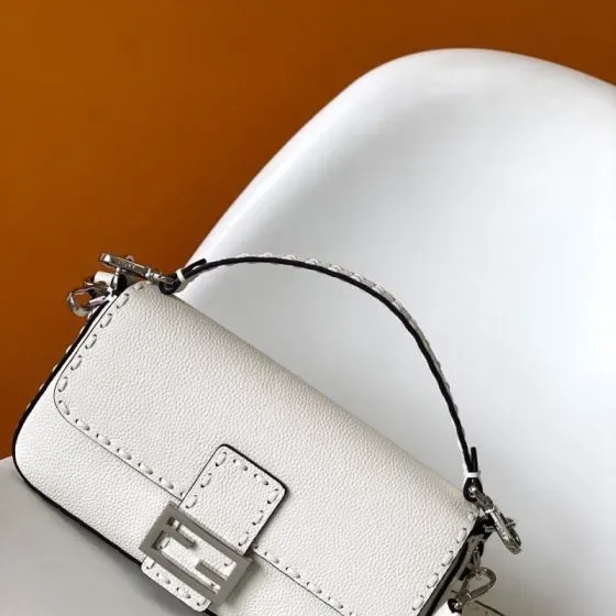 Fendi Baguette White Shoulder Bag